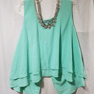 Mint Layered Crop Tank